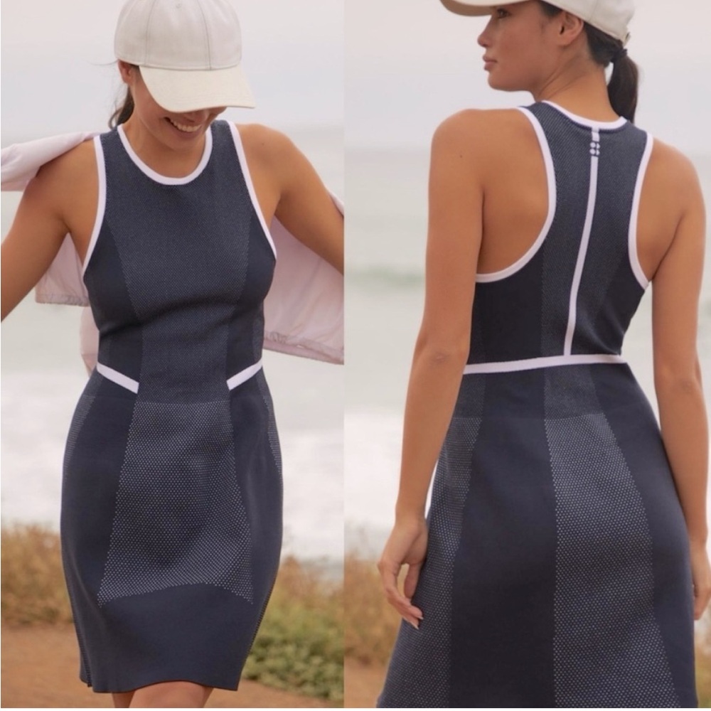 Women's Navy Contrast-Trim Athletic Dress